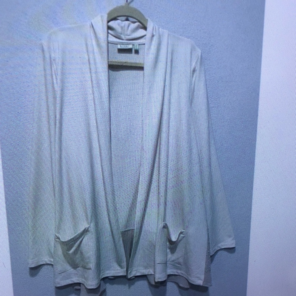 Light Gray Open Front Cardigan